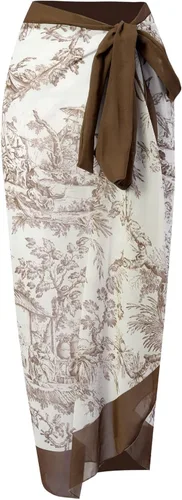 Vista 20 de Women Swimsuits Abstract Printing Notched Square/V Neck Floral Vacation One Piece with Cover Up