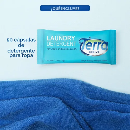 Vista 3 de Detergente en polvo para ropa, paquete de 1.5 onzas envueltas individualmente (caja de 50)