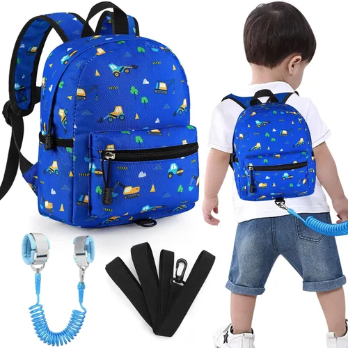 Vista 14 de Accmor Mochila para niños pequeños con correa, lindas mochilas para niños con eslabón de muñeca antipérdida, mini mochila para bebé, arnés