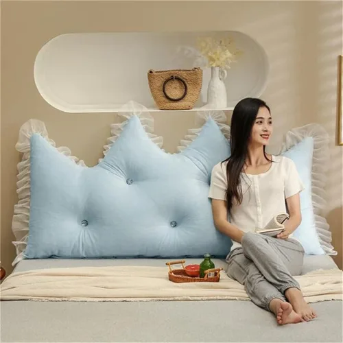 Vista 5 de Almohadas de lectura grandes para respaldo de cama, cojín de respaldo lumbar de cuña, almohada de descanso de color sólido, almohada de cabecera