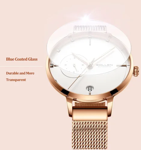 Vista 5 de Automatic Watches for Women, Casual Women's Watch, 3ATM Waterproof Women's Wrist Watches, Ideal Gift for Girls & Adults