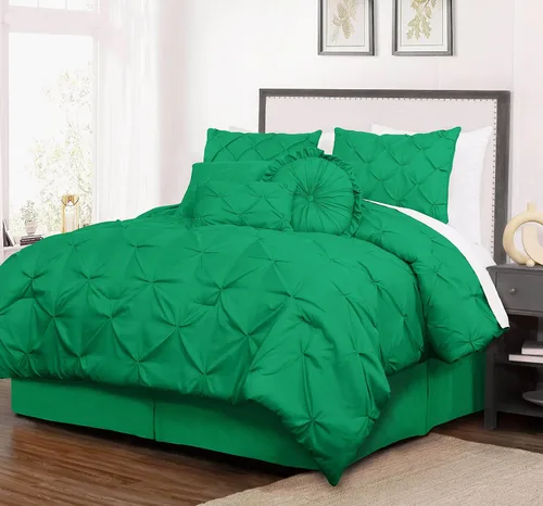 Vista 25 de Chezmoi Collection - Juego de ropa de cama modelo Sydney, 7 piezas, con pliegues decorativos
