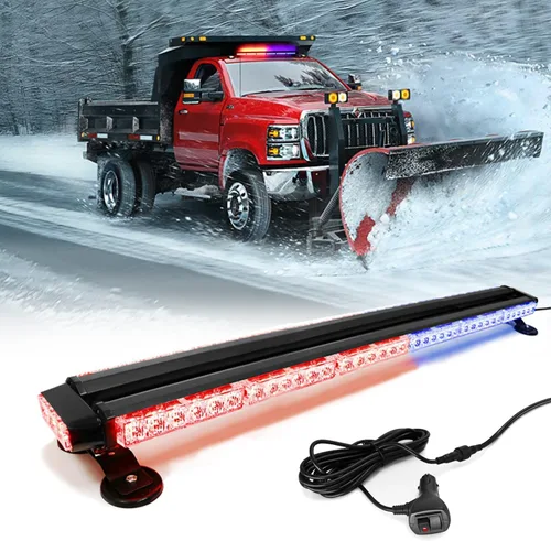 Vista 13 de Barra de luz estroboscópica de emergencia de 14.5'' con 32 LED para techo, doble lado, luz de advertencia de peligro, luz de seguridad con imán
