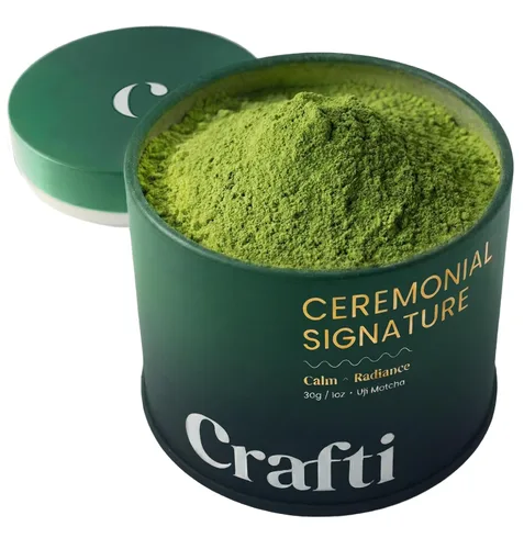 Vista 17 de Crafti Polvo de matcha de grado ceremonial (orgánico) – Polvo de té verde matcha japonés auténtico sin azúcar de Uji, Kyoto para lattes de grado