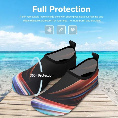 Vista 5 de JOTO - Zapatos de agua para mujeres, hombres y niños, sensación de ir descalzo, secado rápido, calcetines acuáticos, zapatos de playa