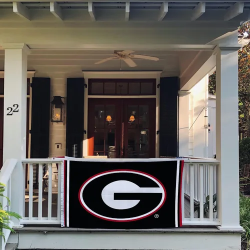 Vista 5 de Desert Cactus Bandera de la Universidad de Georgia Bulldogs UGA Dawgs Banners 100% poliéster para interiores y exteriores, banderas de 3 x 5 pies