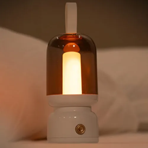 Vista 10 de Lámpara de mesa LED retro portátil, linterna LED vintage con batería inalámbrica, lámpara de escritorio USB, luz nocturna de campamento