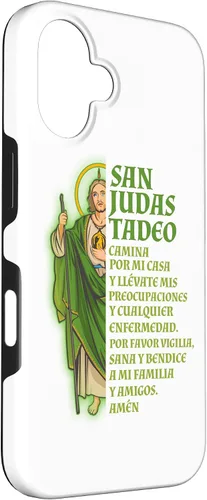 Vista 3 de Funda para iPhone 16 San Judas Tadeo con Oración