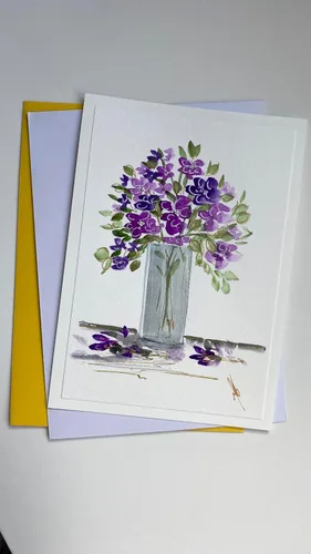 Vista 4 de Tarjeta Florales pintadas a mano