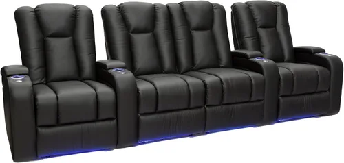 Vista 12 de Seatcraft Serenity - Asiento de cine en casa, fila negra de 3 Negro