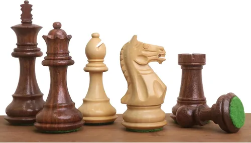 Vista 11 de Royal Chess Mall - Juego de piezas de ajedrez Queens Gambit Staunton de 3.75" - Palisandro dorado