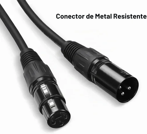 Vista 4 de Cable DMX de 10 pies, paquete de 4 cables de luz DMX de 9.8 ft, cables DMX de 3 pines, cable de señal XLR macho a hembra con conectores metálicos