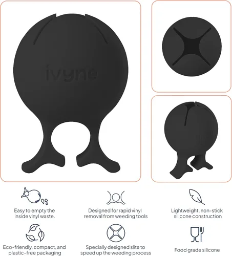 Vista 4 de iVyne Handi Berry – Colector de desechos de vinilo, anillo portátil de mano para recolector de chatarra, herramientas de deshierbe