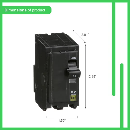 Vista 3 de Square D - QO 15 Amp Disyuntor de dos polos
