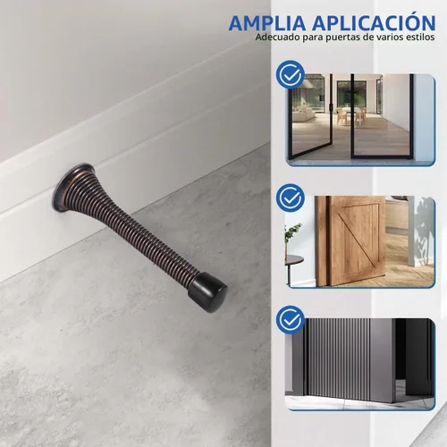 Vista 5 de KISEER - Paquete de 12 topes de puerta de resorte de 3 1/4 pulgadas, tapón de puerta de resorte flexible resistente con puntas de parachoques