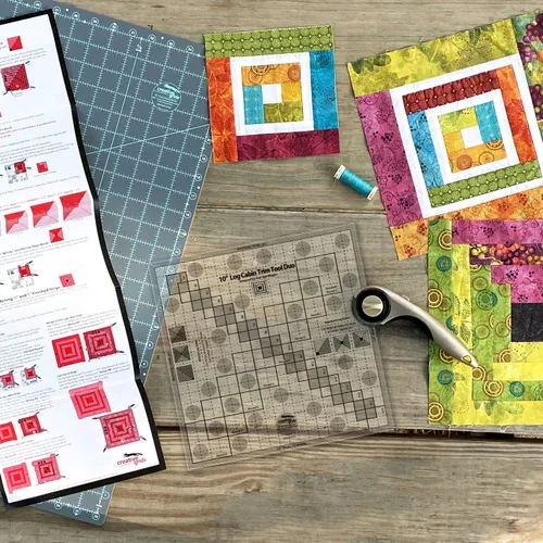 Vista 2 de Creative Grids CGRJAW10 - Regla de edredón de herramientas de ajuste de cabaña de troncos de 10 pulgadas - Fabricado en Estados Unidos, 10-1/2