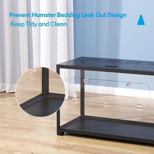Vista 6 de BUCATSTATE Jaula de hámster de metal 2.0 – Hábitats para animales pequeños grandes apilables con acceso superior, fácil de ensamblar