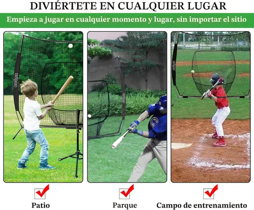 Vista 4 de 7x7FT Baseball Net for Any Skill Level Players to Batting&Hitting&Pitching