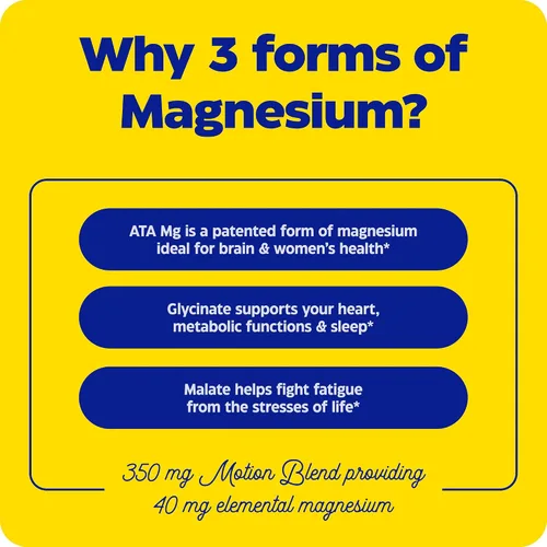 Vista 4 de Enzymedica Suplemento de movimiento de magnesio para mujeres y hombres, complejo de magnesio triple, ATA Mg, malato y glicinato, cápsulas de apoyo