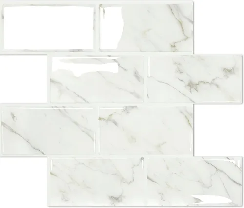 Vista 11 de STICKGOO 10-Sheet Backsplash Peel and Stick Subway Tile, Self Adhesive Vinyl Wall Tiles, Stick on Backsplash for Kitchen and Bathroom(Thicker Design)