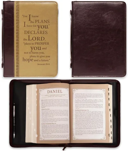 Vista 2 de Portada de la Biblia Clásico Bronceado/Marrón I Know The Plans Jer. 29:11