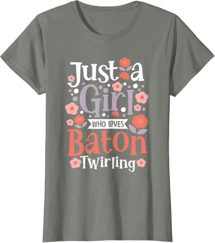 Vista 18 de A Girl Who Loves Baton Twirling - Camiseta de giro Majorette Twirler, Negro