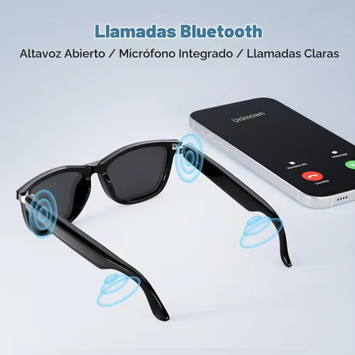 Vista 6 de Lentes inteligentes con Bluetooth, 2 en 1 magnéticos, bloqueo de luz azul y UV400, gafas Bluetooth para hombres/mujeres con asistente de voz, gafas