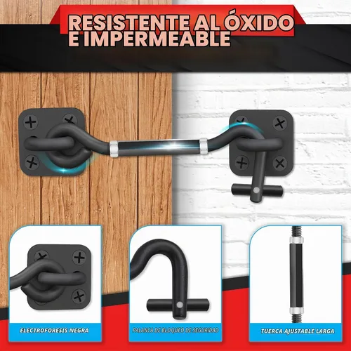 Vista 5 de Gancho de cabina de privacidad ajustable de 6 a 10 pulgadas, pestillo de puerta de granero