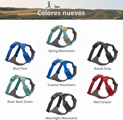 Vista 5 de Ruffwear, Front Range - Arnés reflectante para perro, suave y acolchado, de uso diario, con doble clip para correa, ajustable, ligero, para caminar