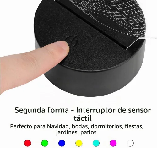 Vista 3 de Paquete de 4 bases de luz LED nocturna 3D, base LED de gran tamaño para acrílico, base de luz LED de 16 colores con control remoto y cable USB