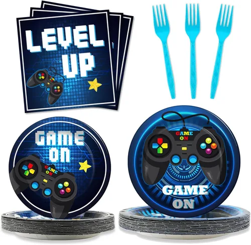 Vista 35 de gisgfim 96 piezas de suministros para fiesta de cumpleaños de 18 años, platos de papel, servilletas, hora de ser adulto, rojo y negro, juego