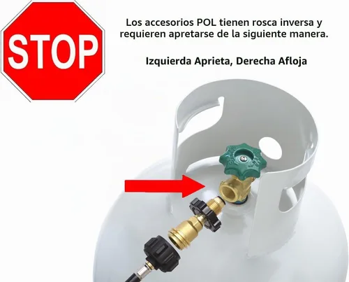 Vista 4 de Flame King Adaptador de tanque de propano POL a tipo QCC1 Convierte el tanque de propano de conexión antigua a nueva