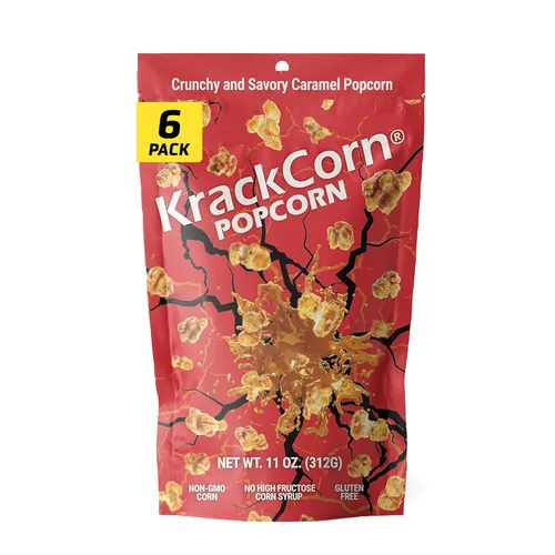 Vista 11 de KrackCorn Palomitas de maíz de caramelo, sin OMG, sin gluten, sin alta fructosa, sin culpa, delicia nocturna de película no grasa, 1.25 onzas