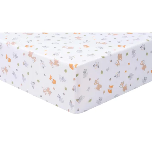 Vista 6 de Sammy & Lou Friendly Forest - Juego de ropa de cama para cuna de bebé de 4 piezas, incluye edredón, sábanas bajeras para cuna neutrales, falda