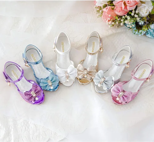 Vista 5 de Osinnme - Sandalias de boda para niña pequeña y grande