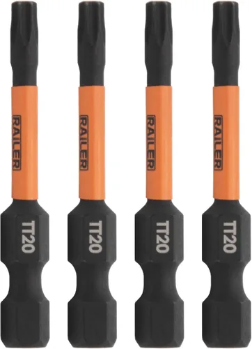 Vista 7 de TORX T10 - Brocas de seguridad a prueba de manipulaciones, Railer de 2 pulgadas, vástago hexagonal de 1/4 pulgadas, estrella de acero S2 resistente