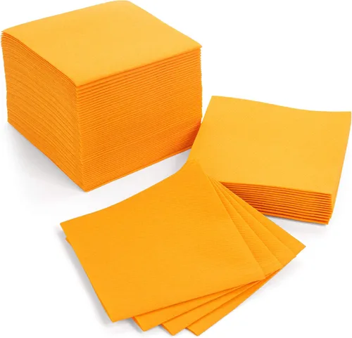 Vista 14 de AH AMERICAN HOMESTEAD Servilletas de cóctel de papel, servilletas desechables similares al lino, 4.75 x 4.75 pulgadas, servilletas cuadradas a Azul