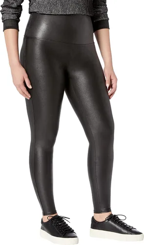 Vista 4 de Leggings de piel sintética SPANX en color negro