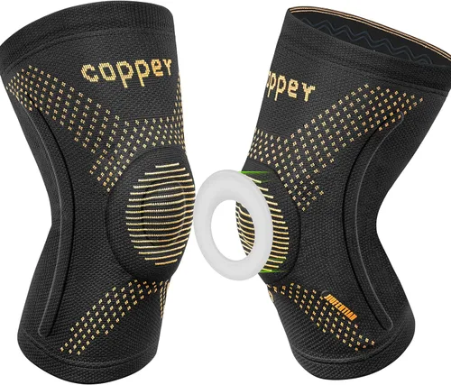 Vista 7 de Rodilleras de cobre para hombres y mujeres (paquete de 2) - Rodilleras de compresión de cobre para dolor de rodilla, artritis, deportes y soporte