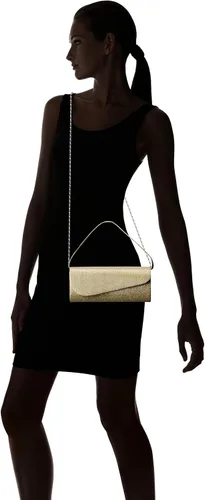 Vista 6 de Bolsos de mano oblicuos con purpurina y solapa para mujer, Oro