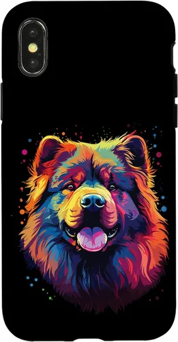 Vista 5 de Watercolour Colourful Dog Chow Chow Case for iPhone 16