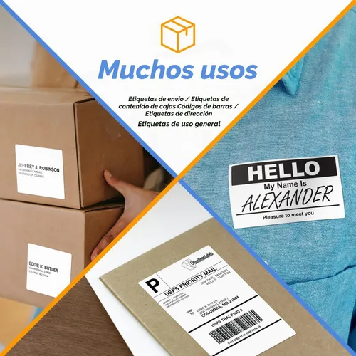 Vista 6 de Etiqueta térmica directa de 3.5" x 1", núcleo de 1", 4 rollos, 1380/rollo