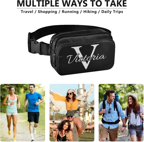 Vista 6 de Riñoneras personalizadas para mujeres y hombres, bolsa de cinturón personalizada con correa ajustable, riñoneras de moda, bolsa cruzada para la #01
