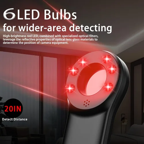 Vista 5 de Detector de cámara oculta, protector de privacidad portátil para usuarios solos, viajeros, viajes en coche, alquileres, buscador de cámara antiespía