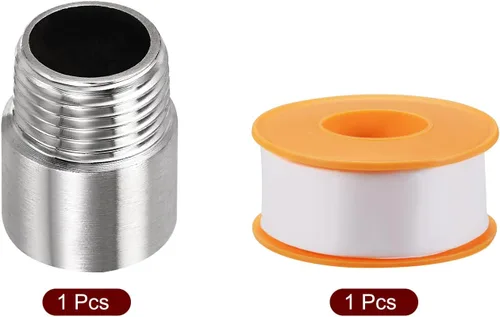 Vista 5 de MECCANIXITY Brazo de extensión de cabezal de ducha, acero inoxidable 1/2PT macho a hembra, rosca hembra de 1.181 in de longitud, accesorio