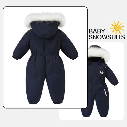 Vista 2 de Traje de nieve para niños pequeños, chaquetas de esquí, traje para niños, ropa de bebé, abrigo impermeable