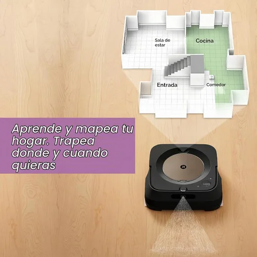 Vista 7 de iRobot Braava jet m6 (6012) Ultimate Robot Mop - Robot barredora con conexión Wi-Fi, Jet Spray, mapeo inteligente, compatible con Alexa, ideal