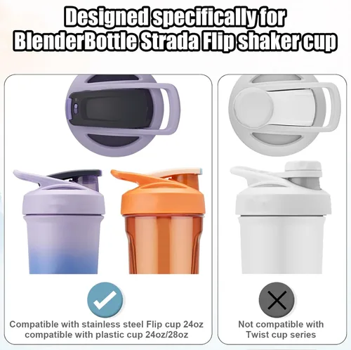 Vista 6 de 8 piezas de repuesto de junta de tapa para botella de licuadora, Strada Flip Shaker Cup Water Bottle Parts Accesorios, anillo de sello de silicona