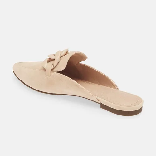 Vista 3 de Juliet Holy Mocasines planos para mujer, con puntera puntiaguda, sin espalda, sin cordones, con cadena de metal