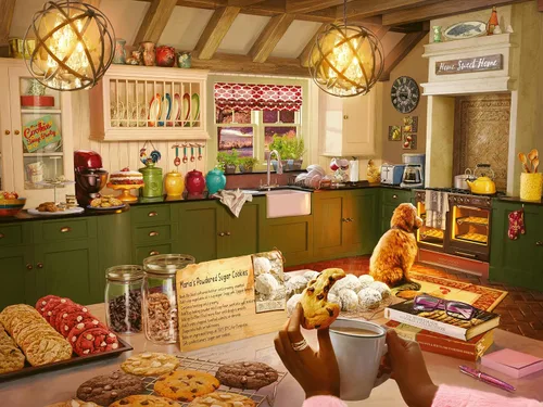 Vista 2 de Ravensburger Cozy Kitchen - Rompecabezas de 750 piezas, atractivo desafío de rompecabezas Ajuste único con tecnología Softclick Imágenes